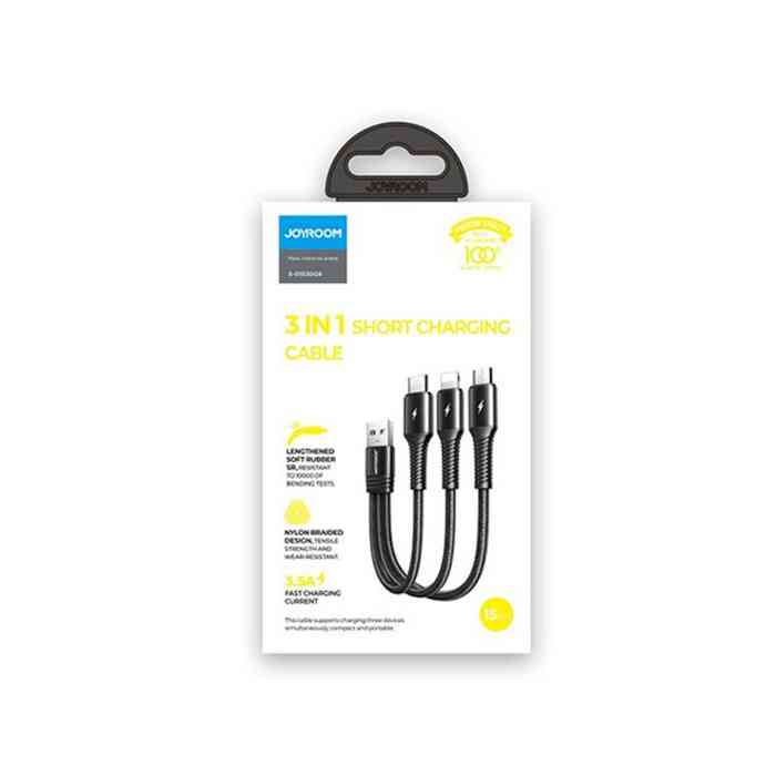 JOYROOM S-01530G9 3 in 1 Short Charging Cable